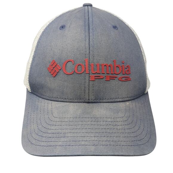 Columbia PFG Fitted Trucker Hat Blue XL Embroidered Lightweight Mesh Back - Picture 1 of 10